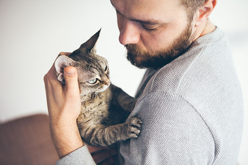 Man with cat